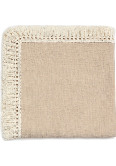 Reedark Yumuşak Muslin Bebek Battaniyesi - 100x120cm Boyutunda, Tüylü Dekorlu, Cilt Dostu Yenidoğan Örtüsü Haki