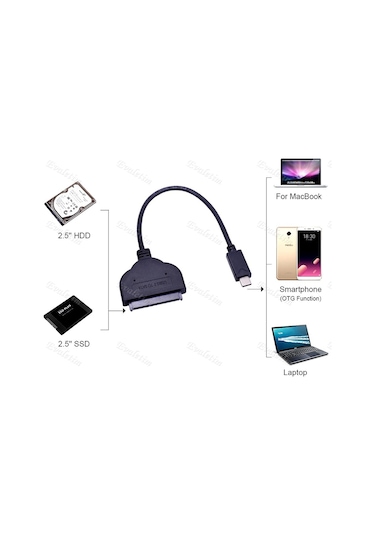Type-C Usb 3.1 To 2.5 Inç Sata Ssd 4394P Hdd Hard Disk Kablosu Ve