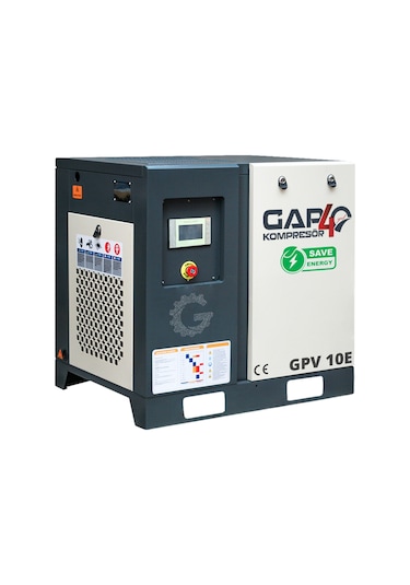 Gap Kompresör İnvertörlü Vidalı Hava Kompresörü 10 HP Tek Makine GPV10e
