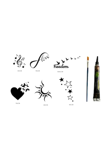 Airbrush Tattoo Sonsuz Kalpler Hint Kınasıyla Geçici Dövme Seti