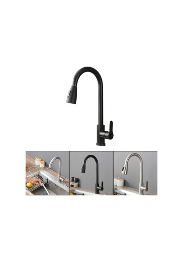 Homyl Paslanmaz Çelik Mutfak Bataryası İki Fonksiyonlu Siyah