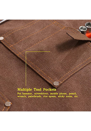 Kalınlaştırılmış Kanvas Alet Önlüğü-mavi