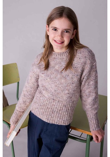 Kız Çocuk Rahat Kalıp Kazak Kahverengi Kahverengi