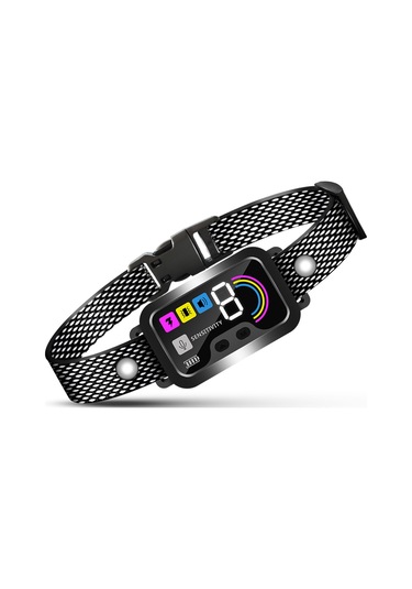 Köpek Eğitim Cihazı Köpekler İçin Havlama Tasması Renkli Ekran Akıllı Köpek Eğitmeni Su Geçirmez Ip6-siyah