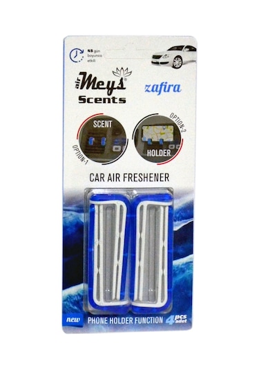 Meys Araba Klips Koku, Havalandırma Klima Vent Klips 1 Paket 4 Klips Zafira (Mavi)