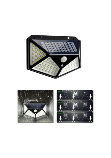 Güneş Enerjili 50w Duvar Aplik Güneş Enerjili 50w Duvar Aplik Su Geçirmez Dış Mekan Aydınlatma 6500k Beyaz Işık