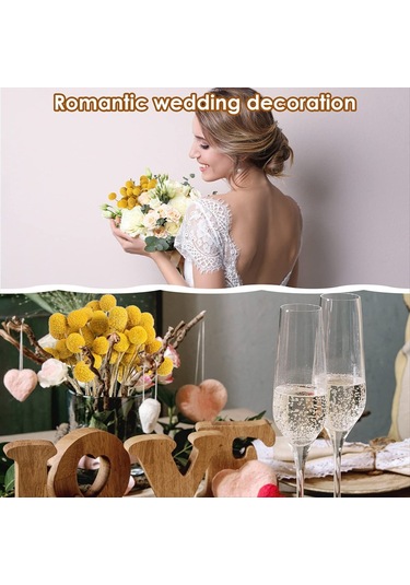 Gatherco 48 Adet Kurutulmuş Çiçekler Kurutulmuş Billyballs Kurutulmuş Craspedia Çiçekleri Düğme Sarı Kurutulmuş Çiçekler Sahte İpek Kurutulmuş Çiçek