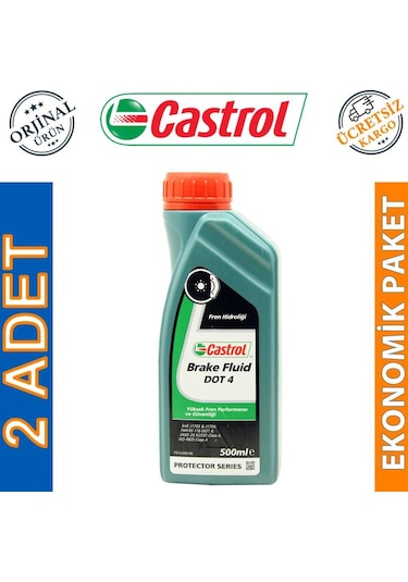Castrol Brake Fluid Dot 4 500 Ml Fren Hidrolik Sıvısı 2 Adet