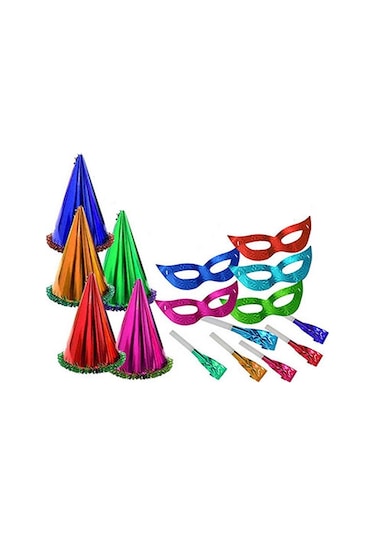 8 Adet Yılbaşı Parti Seti Kotyon Set Yılbaşı Şapkası Yılbaşı Düdüğü Yılbaşı Maskesi 3lü Parti Seti Gün Işığı