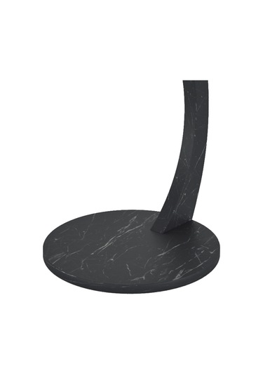 İntergo Tekerlekli C Yan Sehpa Siyah Mermer