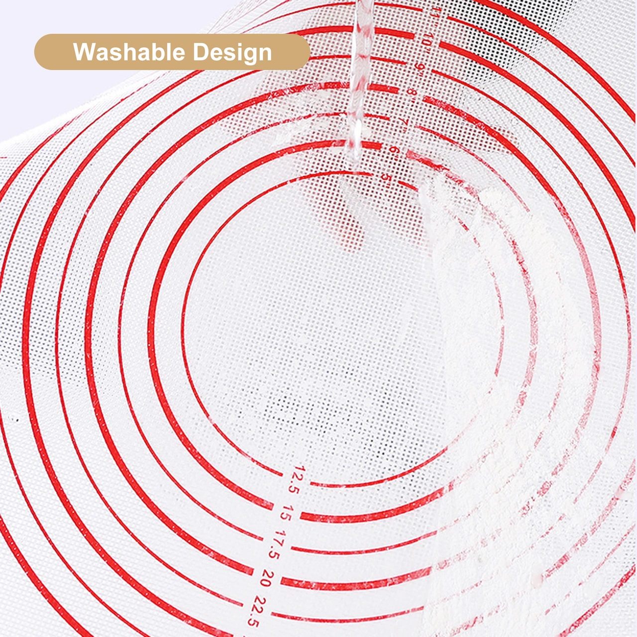 Youmex Kırmızı 50x40cm Ölçülü Silikon Hamur Hazırlama Ve Fırın Matı - Yeniden Kullanılabilir Fırınlama Aracı Kırmızı