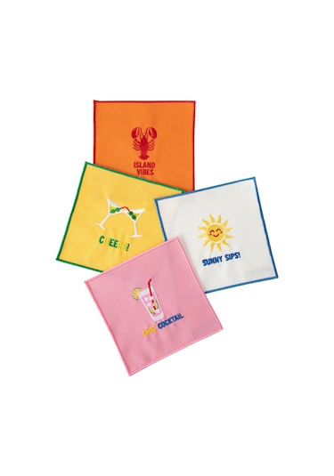 Summer Nakışlı 4'lü Kokteyl Peçete 15x15 13199156