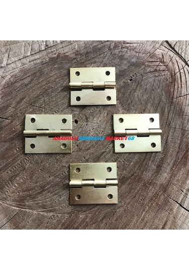 Anadoluhirdavat Mini Kutu Menteşesi Tavla Menteşe Sarı Renk 100Adet 25*30Mm