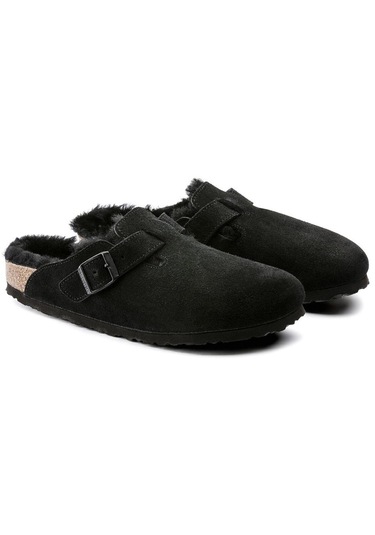 Birkenstock Boston Fell Vl Laf Kadın Ev Terlik Siyah 259883 Siyah