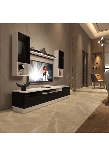 Decoraktiv Trendstyle 5das Mdf Tv Ünitesi Tv Sehpası Beyaz - Siyah