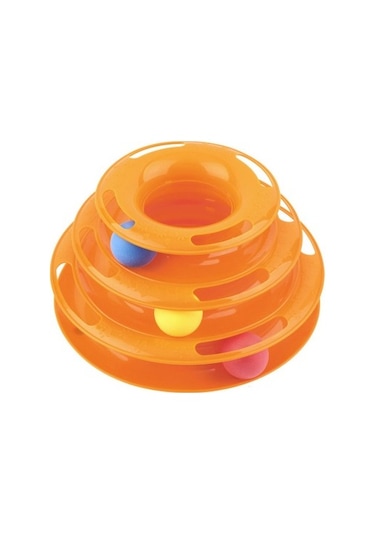 Tower of Tracks Yuvarlak Toplu Kedi Oyuncağı 13 x 26 CM