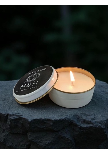 Myhand Soyawax Beyaz Teneke Gül Güzeli Esans Kokulu Mum 60 Gr Beyaz