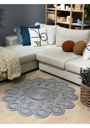 Marguerite Trikot Papatya Model Kilim Gri