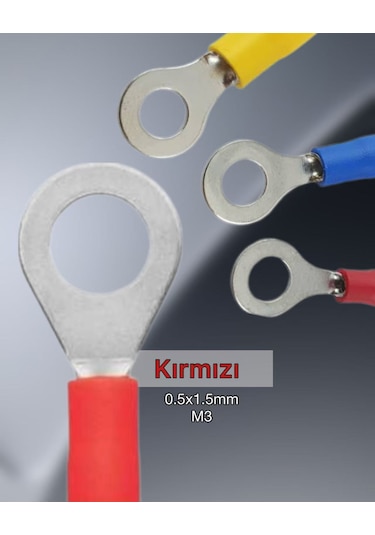 Zoleli Yuvarlak Kablo Pabucu 0.5x1.5mm M3 100 Adet