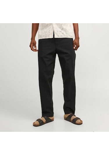 Jack&jones Jack Jones Pantolon Kane Summer Linen Blend Jogger Siyah