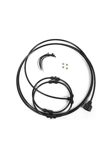 Padalink 18 İnç Siyah Bahçe Fani Soğutma Sprey Halka Seti - 3m Su Borusu, Bakır Uçlar, Kolay Kurulum, Elektriksiz Fani Dahil Değil