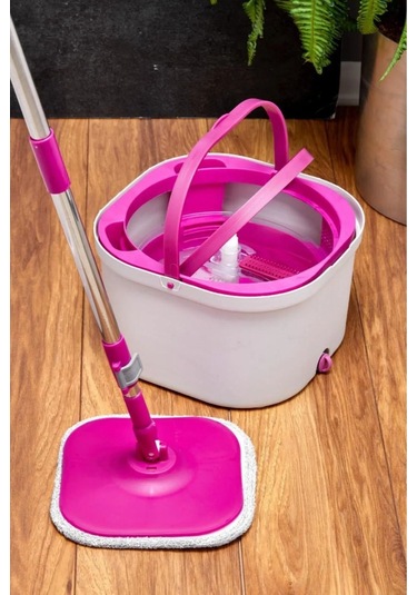 Çift Kovalı Otomatik Mop Temizlik Seti Temiz & Kirli Su Ayrışmalı, Kendini Sıkan Mikrofiber Paspas