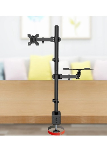 Techtic Ergonomik Çift Kol Monitör Laptop Tutucu 360 Dönen 10-32