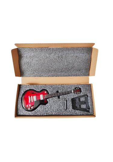 El Yapımı 1/4 Ölçek Minyatür Elektro Gitar Gibson Es-275 Redburst