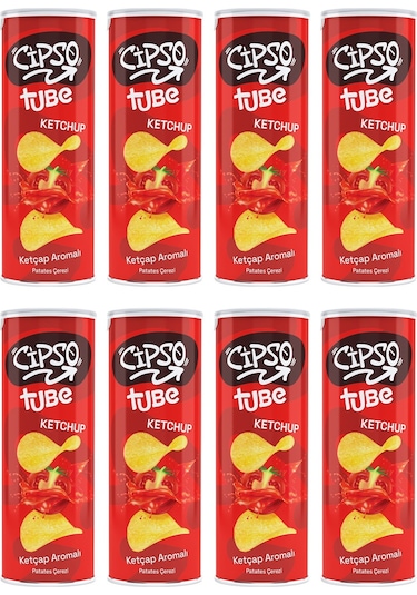 Cipso Tube Ketçap Aromalı Cips 160 Gr X 8 Adet