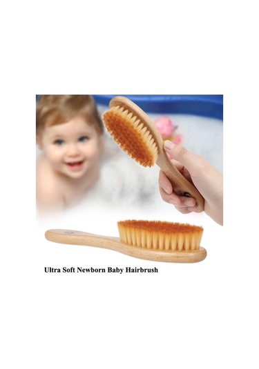 Flybuy Ve Tarağı Saç Mufunye İçin Hassas Fırçası Fiber Bej-turuncu Bebek Ahşap - Zp