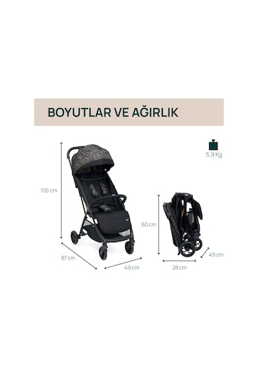 Chicco Glee Bebek Arabası Playful Black 08087068750000