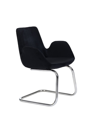 Markaelz Krom Metal Ayaklı Bekleme Koltuğu Pescado Siyah