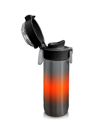 Coral High Kids Gri Turuncu Renk Geçişli Pipetli Ve Direkt İçim Çelik Termos 500 Ml 31949 Turuncu - Beyaz