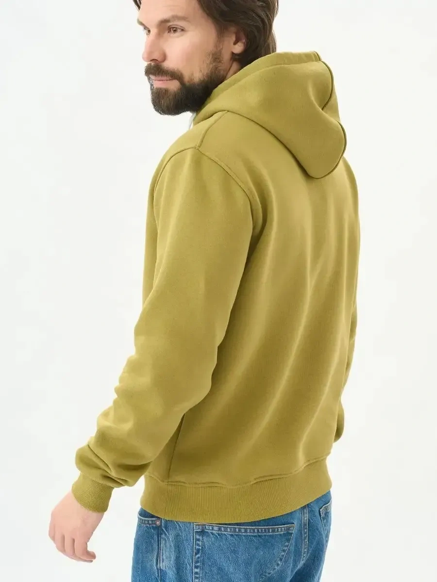 Uzcotton Fırçalı Kapüşonlu Haki Sweatshirt 14704873 Khaki