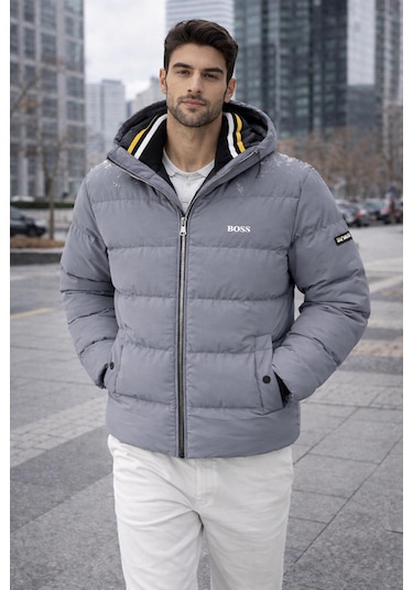 Hugo Boss Erkek Kışlık Mont Gri