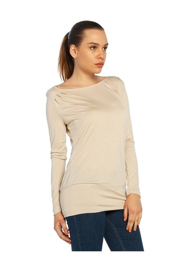 Bulalgiy Kadın Taş Geniş Yaka Bluz - Bga056359