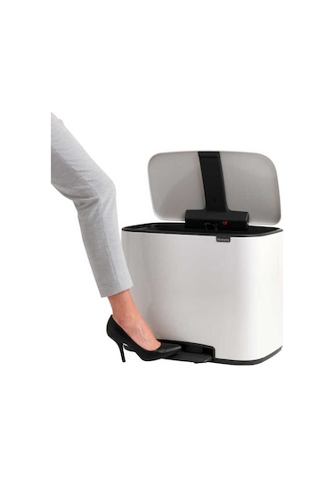 Bo Çöp Kovası, Pedallı, 36lt - Beyaz Beyaz