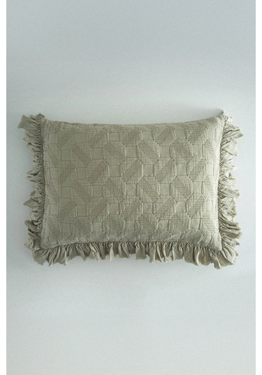 Ecocotton Tanya Açık Yeşil %100 Organik Pamuk Çift Kişilik Pike Yatak Örtüsü Takımı Açık Yeşil