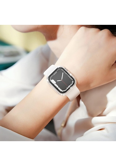 Temperli Cam Ekran Koruyuculu Apple Watch İle Uyumludur, Siyah Gül Altın/gül Altın Siyah Gül Altın/gül Altın