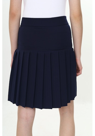 Toontoy Kız Çocuk Yarı Piliseli Okul Etek Lacivert