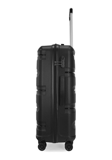 Wexta Wx-pp13 Carbon Siyah Kabin Boy Polipropılen Valiz Siyah