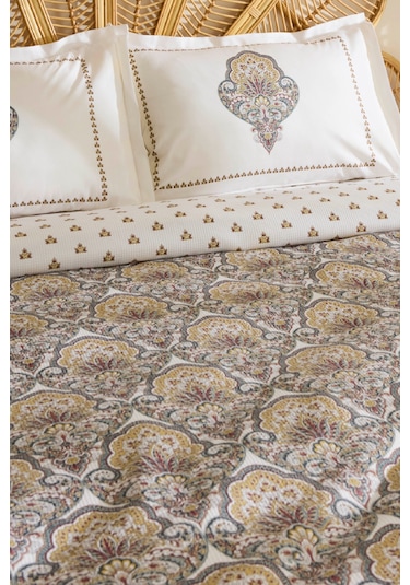Karaca Home Cherly %100 Pamuk Tek Kişilik Pike Takımı Hardal Hardal