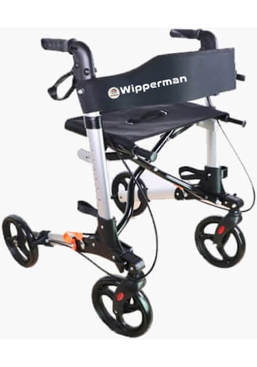 Frenli Lüx Hasta Yürüteç Aluminyum Tekerlekli Rolatör Oturaklı