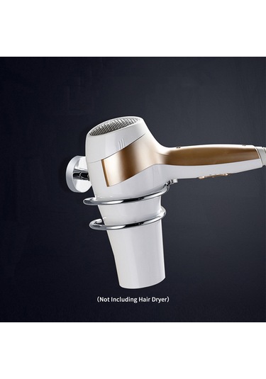 Moveevo Saç Kurutma Makinesi Tutucu Duvara Monte Saç Kurutma Makinesi Askı Rafı Cilalı Krom Paslanmaz Çelik Saç Kurutma