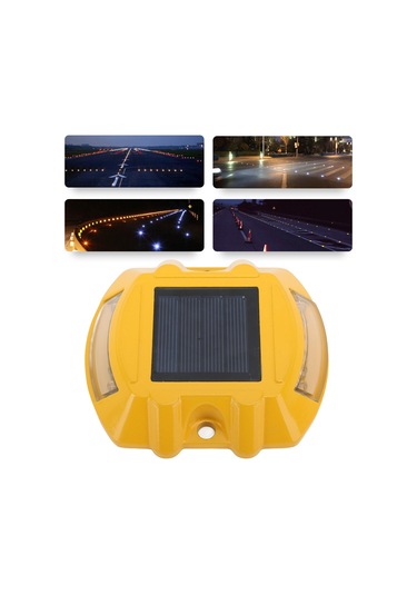 Yaozixa Gümüş Alüminyum Güneş Enerjili Yol Tıklama Lambası, Ip68 Su Geçirmez, 800m Görünürlük, Otomatik Aydınlatma, 12 Led Işık Kaynağı