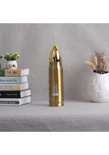 Ulzyvf Paslanmaz Çelik 500ml Termos Matara - Altın Sıcak Soğuk Koruma, Seyahat Ve Spor İçin Altın