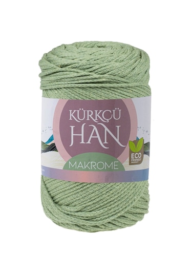 Kürkçü Han Makrome Fıstık Yeşili 3mm 200gr 130m Premium Örgü İpi