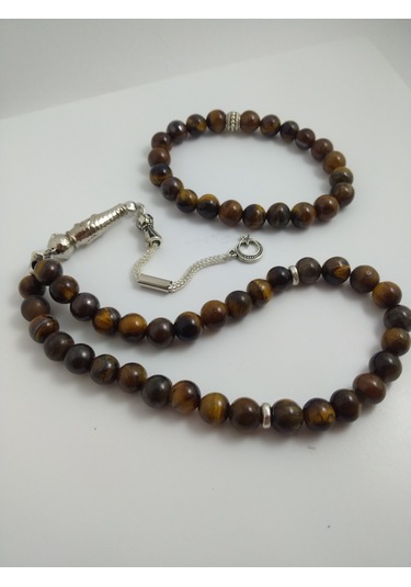 Kaplangözü Taşı Tespih ve Bileklik Takım/ Doğaltaş Tespih-Bilekli N11.5985