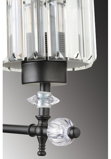 İstanbul Avize Cabo Tekli Siyah Y 10 Kristal Taşlı Aplik Siyah