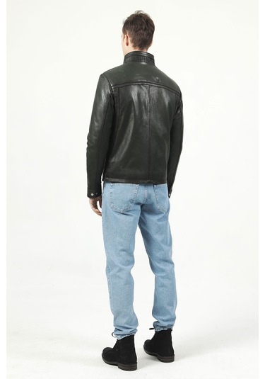 Yeşil Dericlub Sdx2020 Jumbo Gerçek Deri Erkek Mont Yeşil